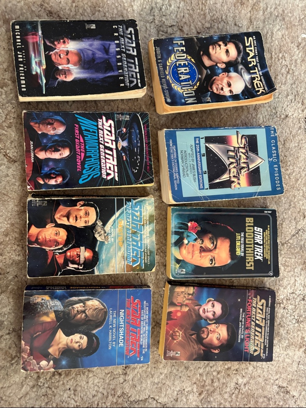 Vintage Book Bundle: 8 Star Trek and Star Trek Next Generation Paperback Books